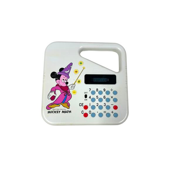 Vintage Mickey Mouse Sorcerer Calculator with Original Adaptor and Bag.‎ Tested! - Picture 1 of 9